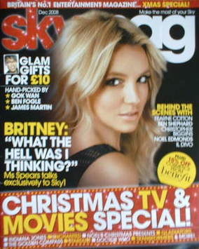 Sky TV magazine - December 2008 - Britney Spears cover