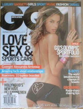 South Africa GQ magazine - July/August 2008 - Alessandra Ambrosia cover