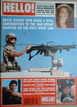 Hello! magazine - Gulf Front Line cover (2 February 1991 - Issue 138)