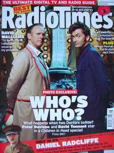 Radio Times magazine - David Tennant and Peter Davison cover (10-16 November 2007)