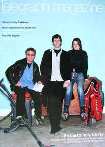 Telegraph magazine - Damien Hirst, Angus Fairhurst, Sarah Lucas cover (28 February 2004)