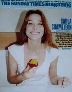 The Sunday Times magazine - Carla Bruni -Sarkozy cover (13 July 2008)