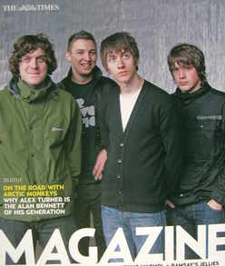 <!--2007-07-28-->The Times magazine - Arctic Monkeys cover (28 July 2007)