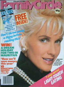 Family Circle magazine - Paula Yates cover (19 February 1986)