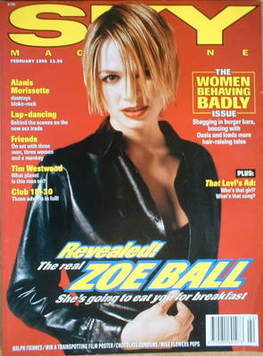 Sky magazine - Zoe Ball cover (February 1996)