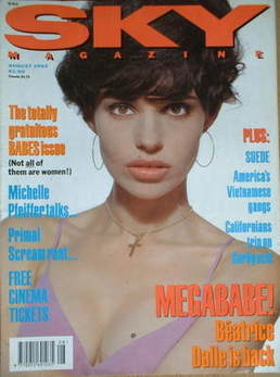 Sky magazine - Beatrice Dalle cover (August 1992)