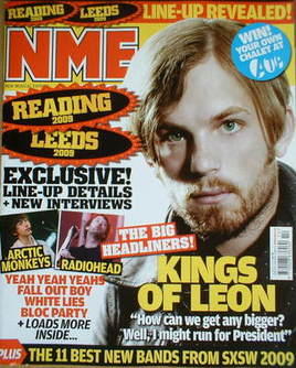 NME magazine - Kings Of Leon cover (4 April 2009)