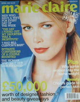 British Marie Claire magazine - April 1997 - Claudia Schiffer cover