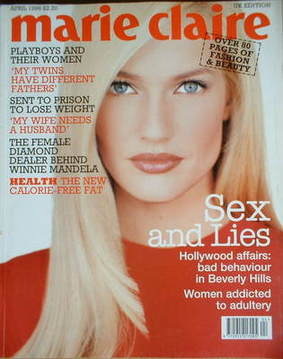 British Marie Claire magazine - April 1996 - Karen Mulder cover