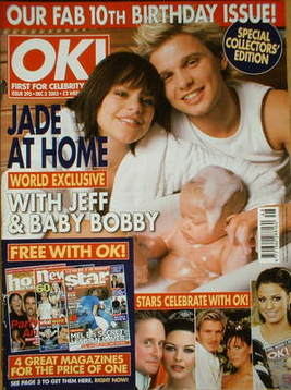 OK! magazine - Jade Goody and Jeff Brazier and Bobby cover (2 December 2003 - Issue 395)