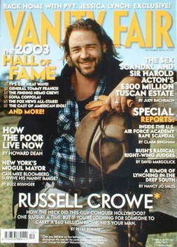 Vanity Fair magazine - Russell Crowe cover (December 2003)