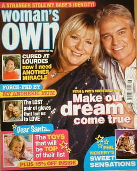 Woman's Own magazine - 21 November 2005 - Fern Britton and Phillip Schofield cover