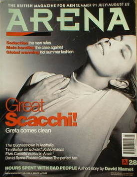 <!--1991-08-->Arena magazine - Summer 1991 - Greta Scacchi cover