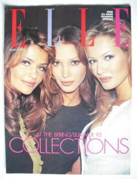 British Elle supplement - Helena Christensen, Christy Turlington and Karen Mulder cover (March 1993)