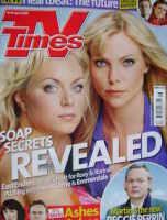 <!--2009-04-18-->TV Times magazine - Rita Simons and Samantha Janus cover (18-24 April 2009)