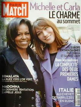 <!--2009-04-09-->Paris Match magazine - 9-15 April 2009 - Michelle Obama an