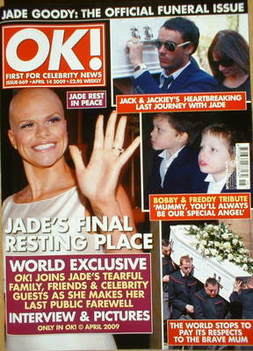 <!--2009-04-14-->OK! magazine - Jade Goody funeral cover (14 April 2009 - I