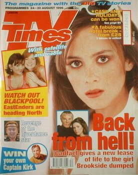 TV Times magazine - Anna Friel cover (24-30 August 1996)