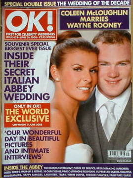 OK! magazine - Coleen McLoughlin and Wayne Rooney wedding cover (30 June 2008 - Issue 628)