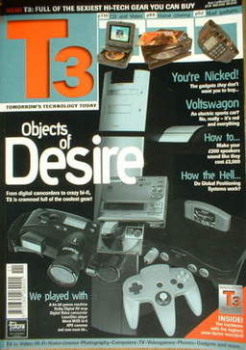 T3 magazine - Objects Of Desire cover (November 1996 - Issue 1)
