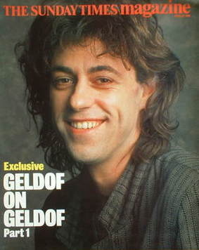 The Sunday Times magazine - Bob Geldof cover (27 April 1986)
