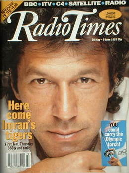<!--1992-05-30-->Radio Times magazine - Imran Khan cover (30 May-5 June 199