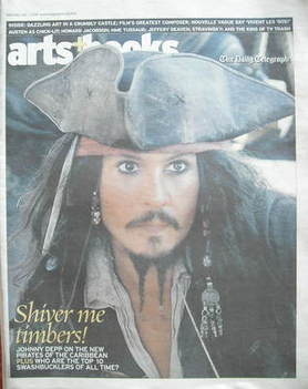 The Daily Telegraph Arts & Books newspaper supplement - Johnny Depp cover (1 July 2006)