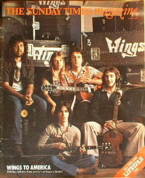The Sunday Times magazine - Wings To America cover (4 April 1976)