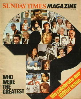The Sunday Times magazine - Who Were The Greatest cover (30 May 1982)