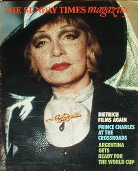The Sunday Times magazine - Marlene Dietrich cover (7 May 1978)