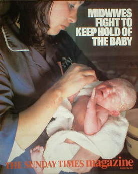 The Sunday Times magazine - Midwives Fight To Keep Hold Of The Baby cover (23 August 1987)