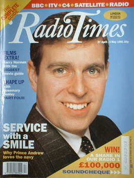 Radio Times magazine - Prince Andrew cover (27 April-3 May 1991)