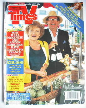 <!--1989-09-09-->TV Times magazine - Julia McKenzie and Anton Rodgers cover