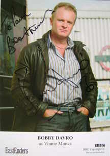 Bobby Davro autograph (ex EastEnders actor)