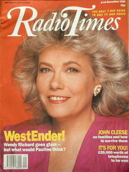 Radio Times magazine - Wendy Richard cover (8-14 December 1990)