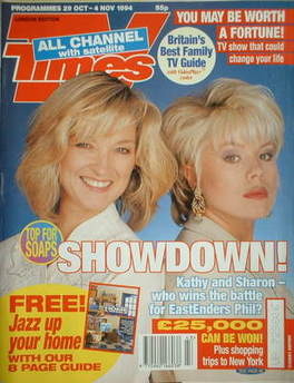 TV Times magazine - Gillian Taylforth and Letitia Dean cover (29 October-4 November 1994)