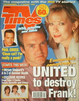 TV Times magazine - Claire King and Peter Amory cover (3-9 August 1996)
