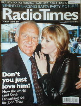 Radio Times magazine - John Thaw and Sarah Lancashire cover (26 May-1 June 2001)