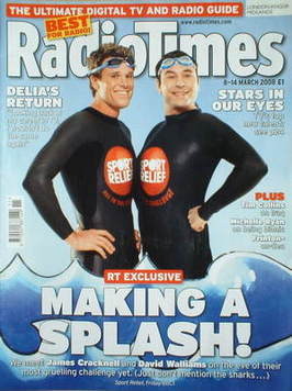Radio Times magazine - James Cracknell and David Walliams cover (8-14 March 2008)