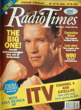 Radio Times magazine - Arnold Schwarzenegger cover (23 February-1 March 1991)