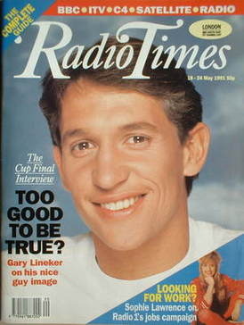 Radio Times magazine - Gary Lineker cover (18-24 May 1991)
