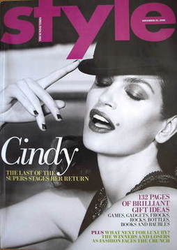 <!--2008-11-23-->Style magazine - Cindy Crawford cover (23 November 2008)