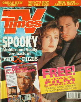 TV Times magazine - Gillian Anderson and David Duchovny cover (7-13 September 1996)