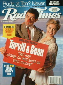 Radio Times magazine - Jayne Torvill and Rowan Atkinson cover (11-17 March 1995)