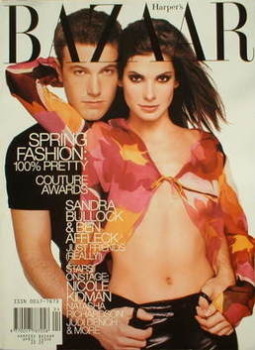 Harper's Bazaar magazine - April 1999 - Sandra Bullock and Ben Affleck cover