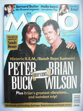 MOJO magazine - Peter Buck and Brian Wilson cover (June 1998 - Issue 55)