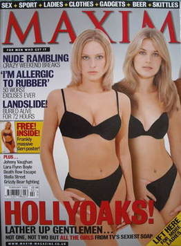 <!--2000-02-->MAXIM magazine - Joanna Taylor and Sarah Jayne Dunn cover (Fe