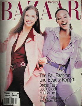 Harper's Bazaar magazine - July 1996 - Christy Turlington and Naomi Campbell cover