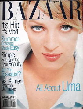 <!--1995-06-->Harper's Bazaar magazine - June 1995 - Uma Thurman cover