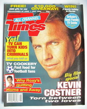 TV Times magazine - Kevin Costner cover (25 June-1 July 1994)